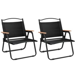 vidaXL Camping Chair | Set of 2 | Black