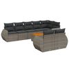 vidaXL 9 Piece Garden Sofa Set with Cushions Grey Poly Rattan