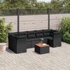 vidaXL 8 Piece Garden Sofa Set with Cushions Black Poly Rattan