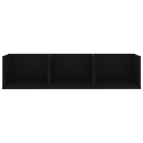 vidaXL CD Wall Shelf Black 75x18x18 cm Engineered Wood