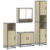 vidaXL 4 Piece Bathroom Furniture Set Sonoma Oak Engineered Wood