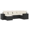 vidaXL 6 Piece Garden Sofa Set with Cushions Black Poly Rattan