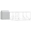 vidaXL Outdoor Dog Kennel with Roof Silver 6x6x2.5 m Galvanised Steel