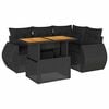 vidaXL 5 Piece Garden Sofa Set with Cushions Black Poly Rattan
