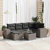 vidaXL 7 Piece Garden Sofa Set with Cushions Grey Poly Rattan