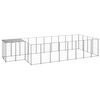 vidaXL Dog Kennel Silver 10.89 m&sup2; Steel