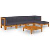 vidaXL 6 Piece Garden Lounge Set with Cushions Solid Acacia Wood