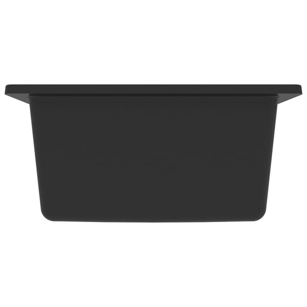 vidaXL Kitchen Sink with Overflow Hole Black Granite