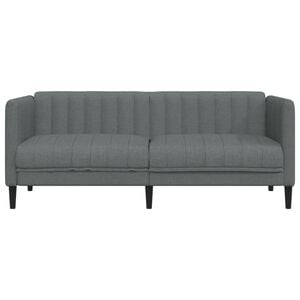 vidaXL Sofa 2-Seater Dark Grey Fabric