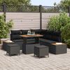 vidaXL Garden Sofa Set 8 pcs Black Poly Rattan