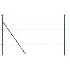 vidaXL Embedded Fence Post 26 pcs Green Powder-Coated Steel