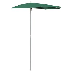 vidaXL Garden Half Parasol with Pole 180x90 cm Green