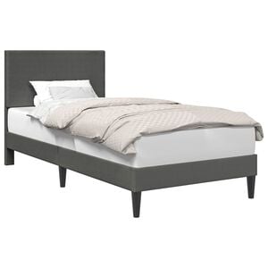 vidaXL Bed Frame with Headboard Dark Grey 90 x 190 cm Corduroy Fabric