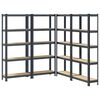 vidaXL 5-Layer Storage Shelves 4 pcs Anthracite Steel&Engineered Wood
