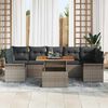 vidaXL Garden Sofa Set with Cushion Height Adjustable 8 pcs Grey