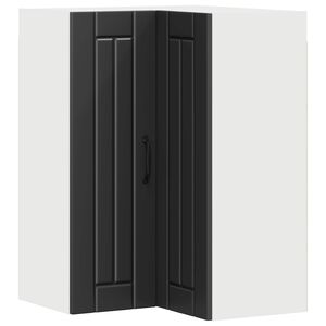 vidaXL Wall Corner Cabinet LUCCA Black 57 x 57 x 80 cm Engineered Wood