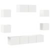 vidaXL 7 Piece TV Cabinet Set White Engineered Wood