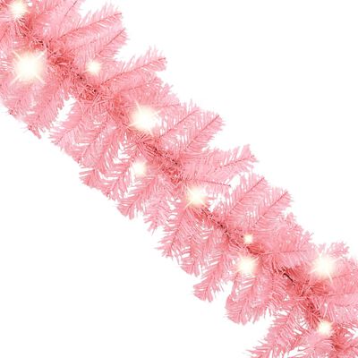 vidaXL Christmas Garland with LED Lights 20 m Pink