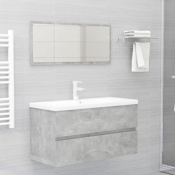 vidaXL Bathroom Furniture Set Concrete Grey Engineered Wood