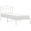 vidaXL Metal Bed Frame without Mattress with Headboard White 90x190cm
