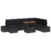 vidaXL Garden Sofa Set with Storage 9 pcs Black Poly rattan