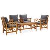 vidaXL 5 Piece Garden Lounge Set with Cushions Solid Acacia Wood
