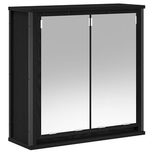 vidaXL Bathroom Wall Cabinet with Mirror Black Oak 60x21x60 cm