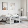 vidaXL Metal Bed Frame without Mattress with Footboard White 180x200cm