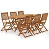vidaXL 7 Piece Folding Garden Dining Set Solid Acacia Wood
