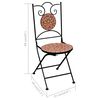 vidaXL 3 Piece Mosaic Bistro Set Ceramic Tile Terracotta