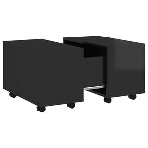 vidaXL Coffee Table | High gloss black | Engineered wood | Medium | Extendable