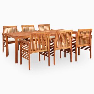 vidaXL 7 Piece Outdoor Dining Set with Cushions Solid Acacia Wood