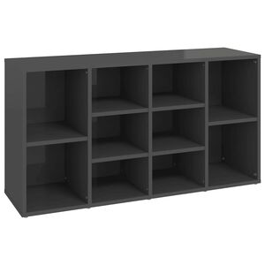 vidaXL Shoe Bench | High gloss grey | Engineered wood | Medium | Shoe Bench