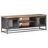 vidaXL TV Cabinet Grey 120x30x40 cm Solid Acacia Wood and Steel