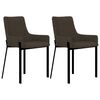 vidaXL Dining Chairs 2 pcs Brown Fabric