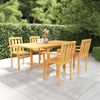 vidaXL 5 Piece Garden Dining Set Solid Teak Wood