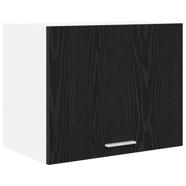 vidaXL Hanging Cabinet with Door Black Oak and White 50 x 31 x 40 cm
