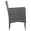 vidaXL 5 Piece Outdoor Dining Set Grey Poly Rattan and Glass