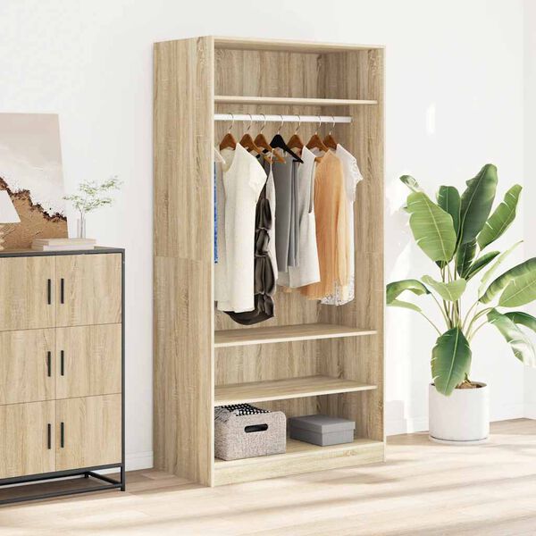 vidaXL Wardrobe Sonoma Oak 100x50x200 cm Engineered Wood