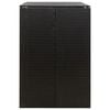 vidaXL Double Wheelie Bin Shed Black 140x80x117 cm Poly Rattan