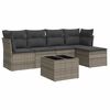 vidaXL 6 Piece Garden Sofa Set with Cushions Grey Poly Rattan