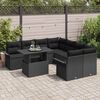 vidaXL Garden Sofa Set with Cushion 9 pcs Black Poly rattan