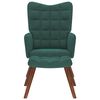 vidaXL Relaxing Chair with Stool Dark Green Velvet