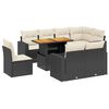 vidaXL 9 Piece Garden Sofa Set with Cushions Black Poly Rattan