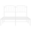 vidaXL Metal Bed Frame without Mattress with Headboard White 135x190cm