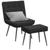 vidaXL Relaxing Chair with Stool Black Velvet