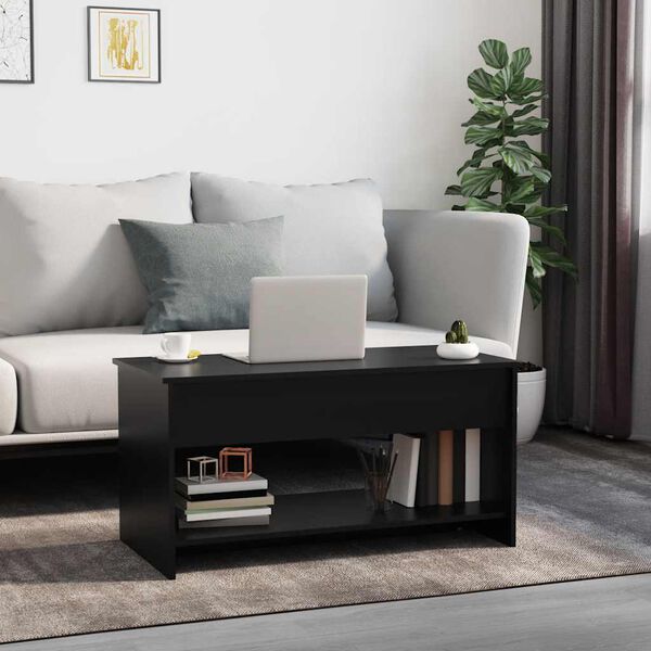 vidaXL Coffee Table Black 102x50x52.5 cm Engineered Wood