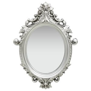 vidaXL Wall Mirror | Silver | Polyurethane, glass, engineered wood | Medium