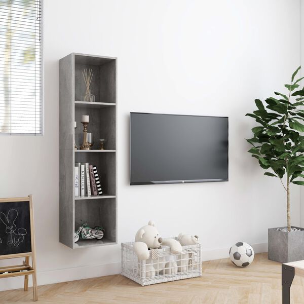 vidaXL Book Cabinet/TV Cabinet Concrete Grey 143x30x36 cm