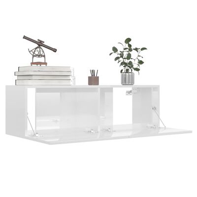 vidaXL 6 Piece TV Cabinet Set High Gloss White Engineered Wood